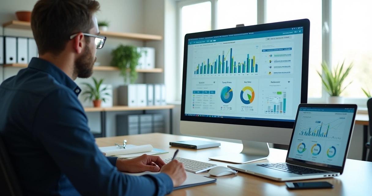 Contador analisando dados financeiros